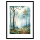 Ethereal Misty Forest Watercolor Art Print thumbnail