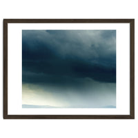Storm Rain Clouds Watercolor Painting Blue Minimal Dark Sky Graphic