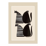 Minimalist Cats In Black And White (Print Only) thumbnail