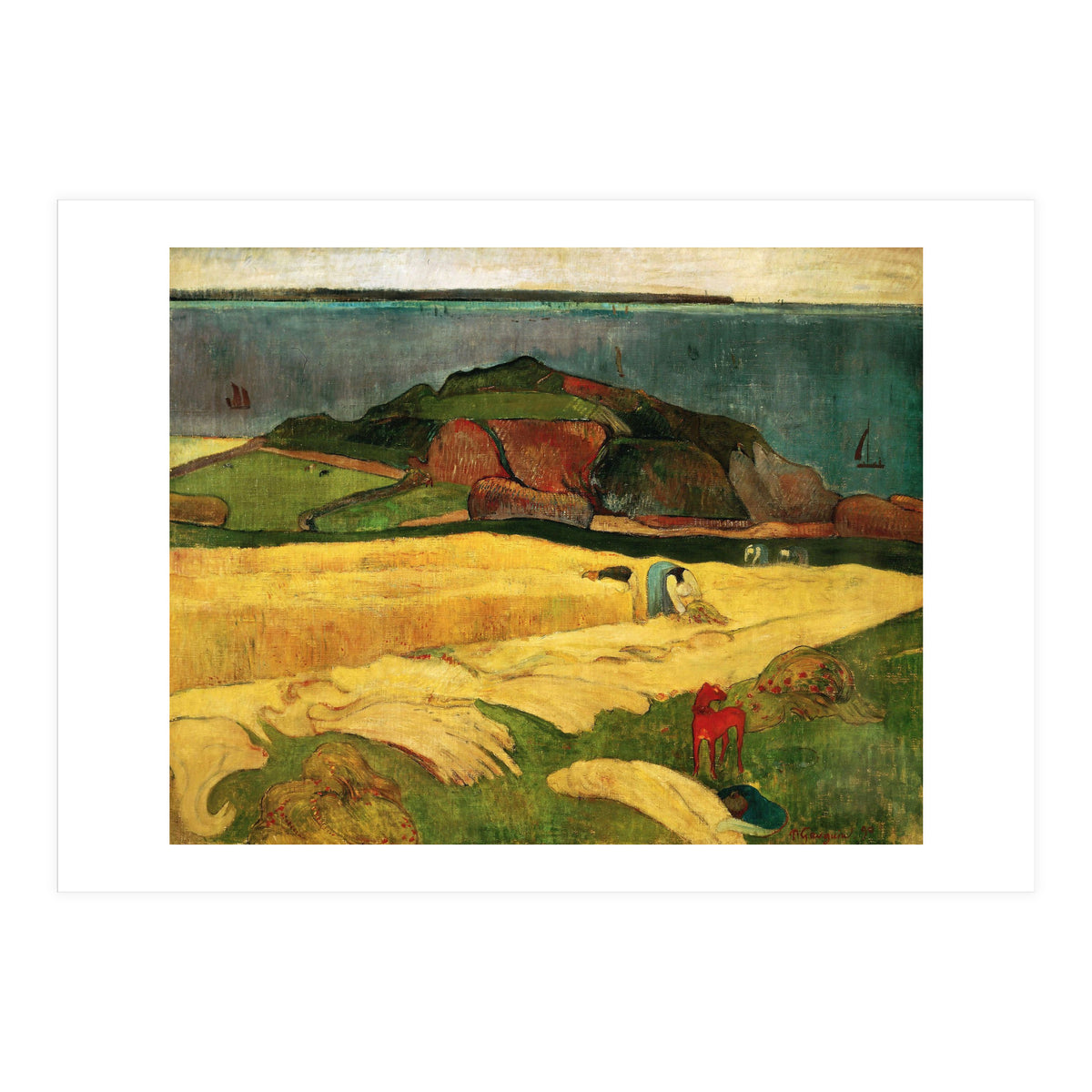Paul Gauguin / 'Seaside Harvest', 1890, Oil on canvas, 92 × 73 cm. (Print Only)