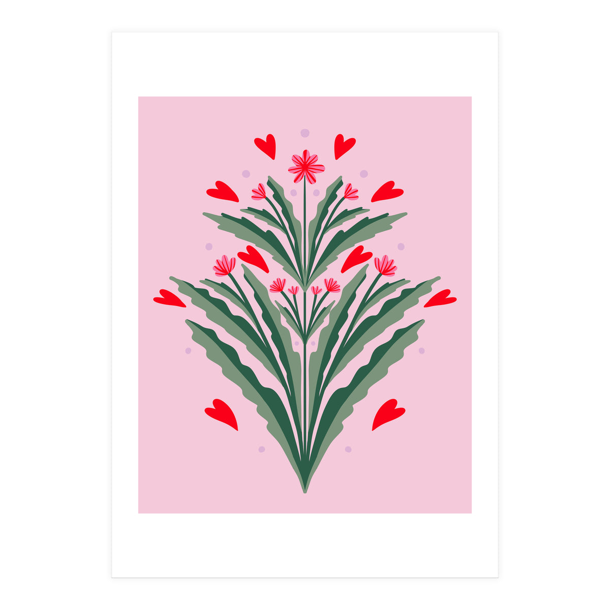 Hearts And Flowers Sum (Print Only)