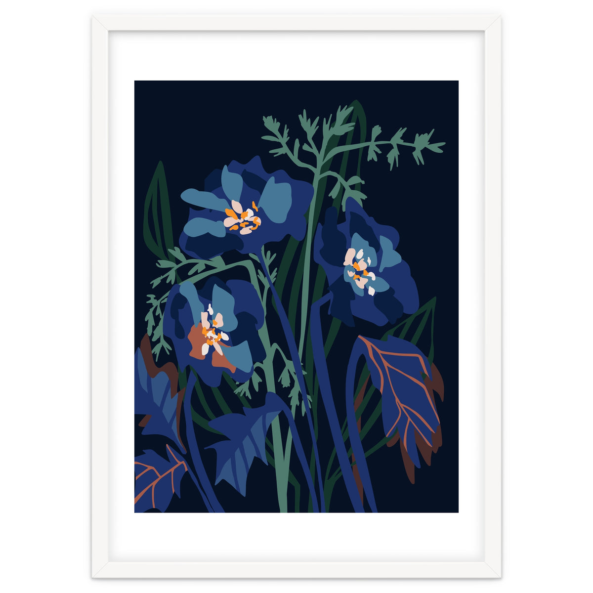 Wild Flowers Dark Midnight