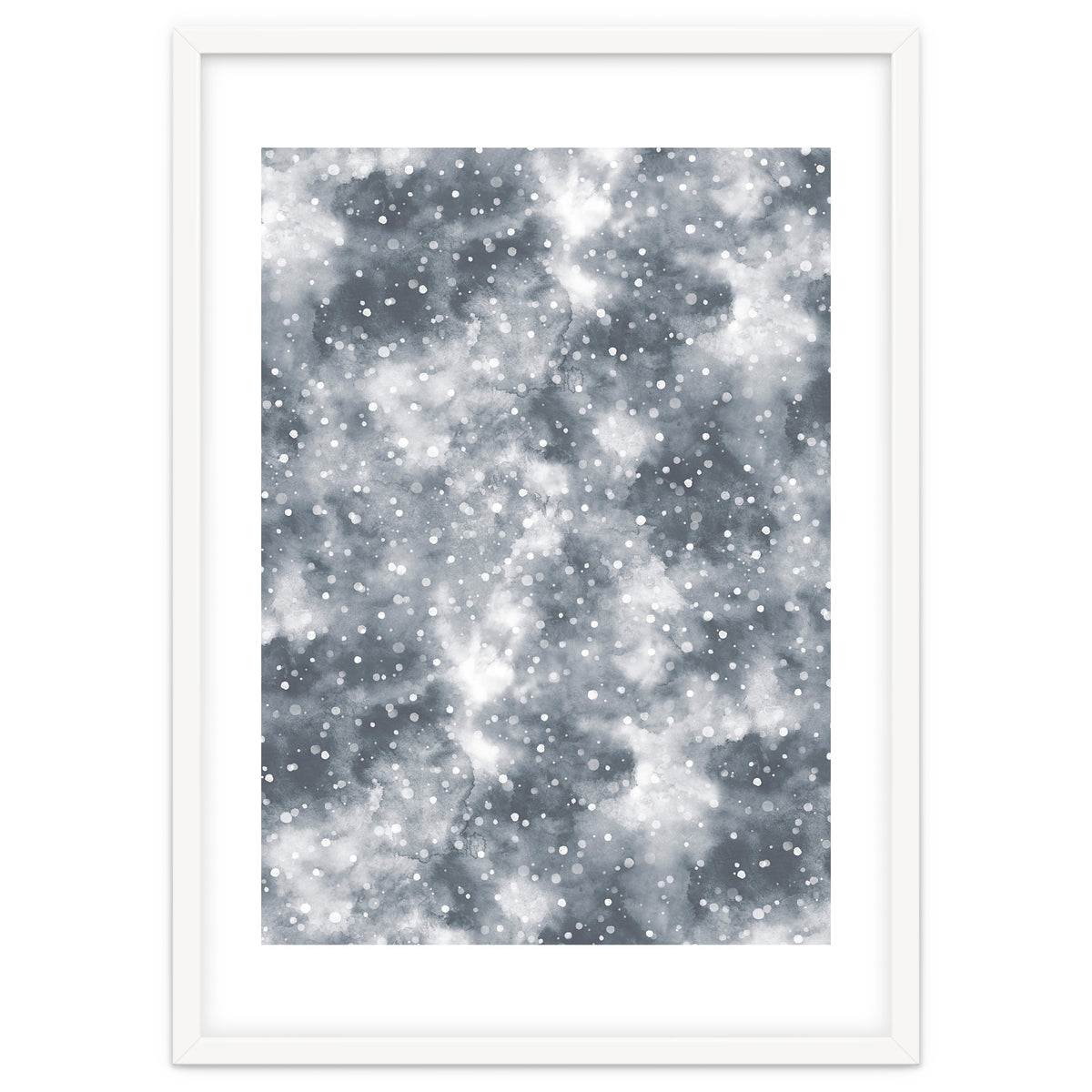 Abstract Winter Foggy Snow Gray White