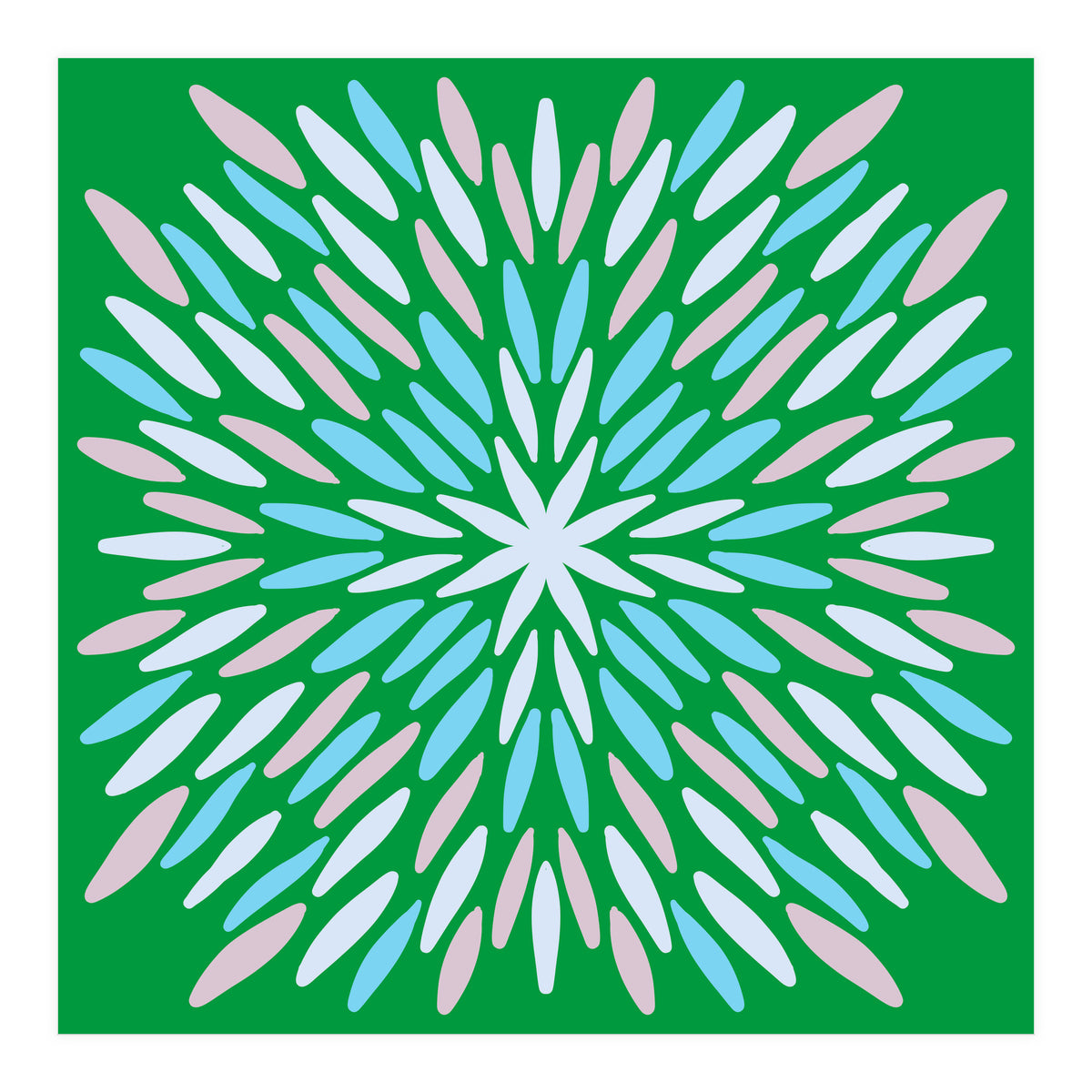 Petal Burst - green, blue, beige (Print Only)