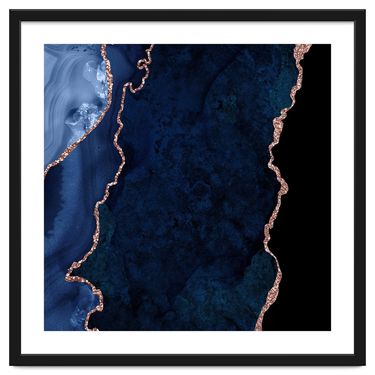 Navy & Rose Gold Agate Texture 15