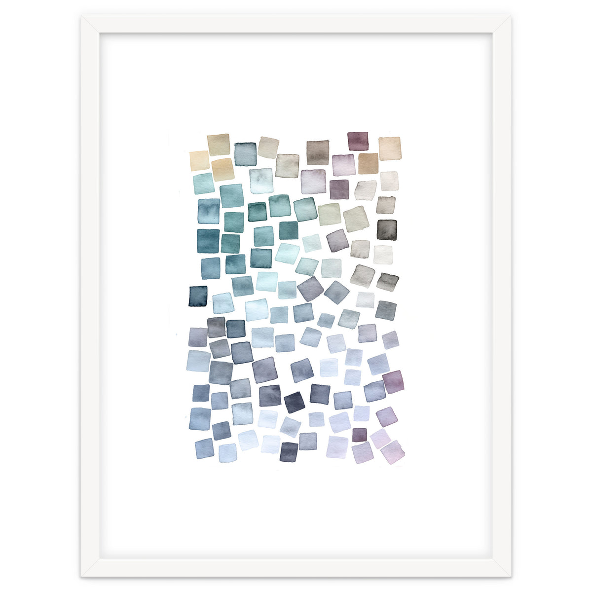 Watercolor Geometric Square Shapes Cozy