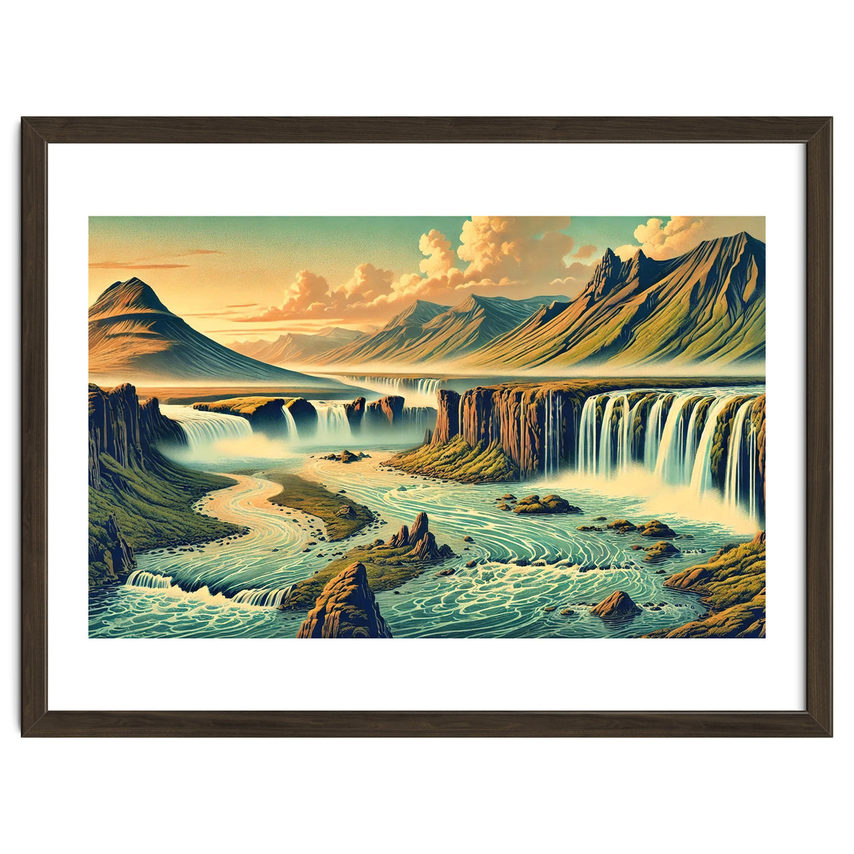 Vintage Iceland, Landscape Poster