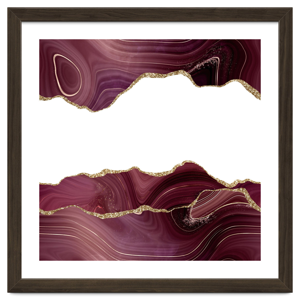 Burgundy & Gold Glitter Agate Texture 07