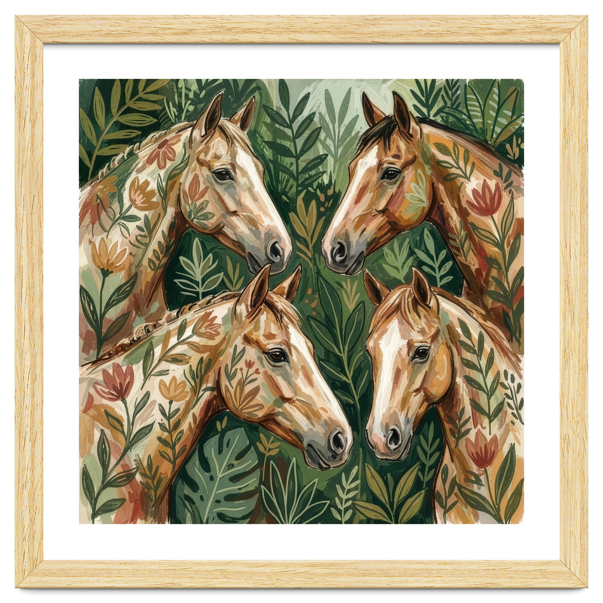 Majestic Floral Horses