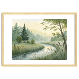 Misty Morning Riverbank: A Woodland Sanctuary thumbnail