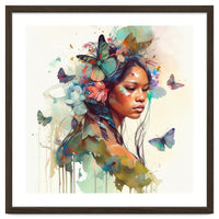 Floral Native Warrior Woman Butterfly Dance