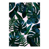 Tropical Nature Monstera Watercolor Painting, Botanical Jungle Dark Palm Illustration (Print Only) thumbnail