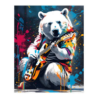 Polar Bear Playing Guitar, Graffiti (Print Only)