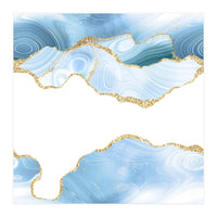 Blue & Gold Glitter Agate Texture 06  (Print Only)