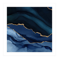 Navy & Gold Agate Texture 12 (Print Only)