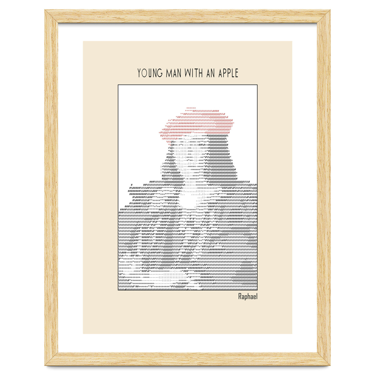 Young Man with an Apple (1505) – Raphael (ascii art)