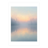 Misty Sunrise Over Pine Forest Lake (Print Only) thumbnail