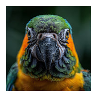 Blue And Gold Macaw Face Focused Portrait (Print Only)