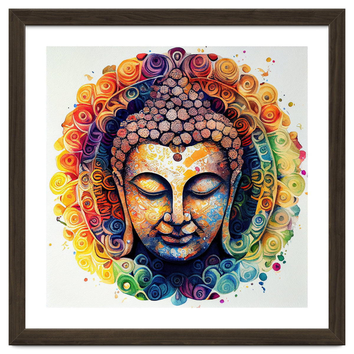 Rainbow Mandala Buddha Portrait