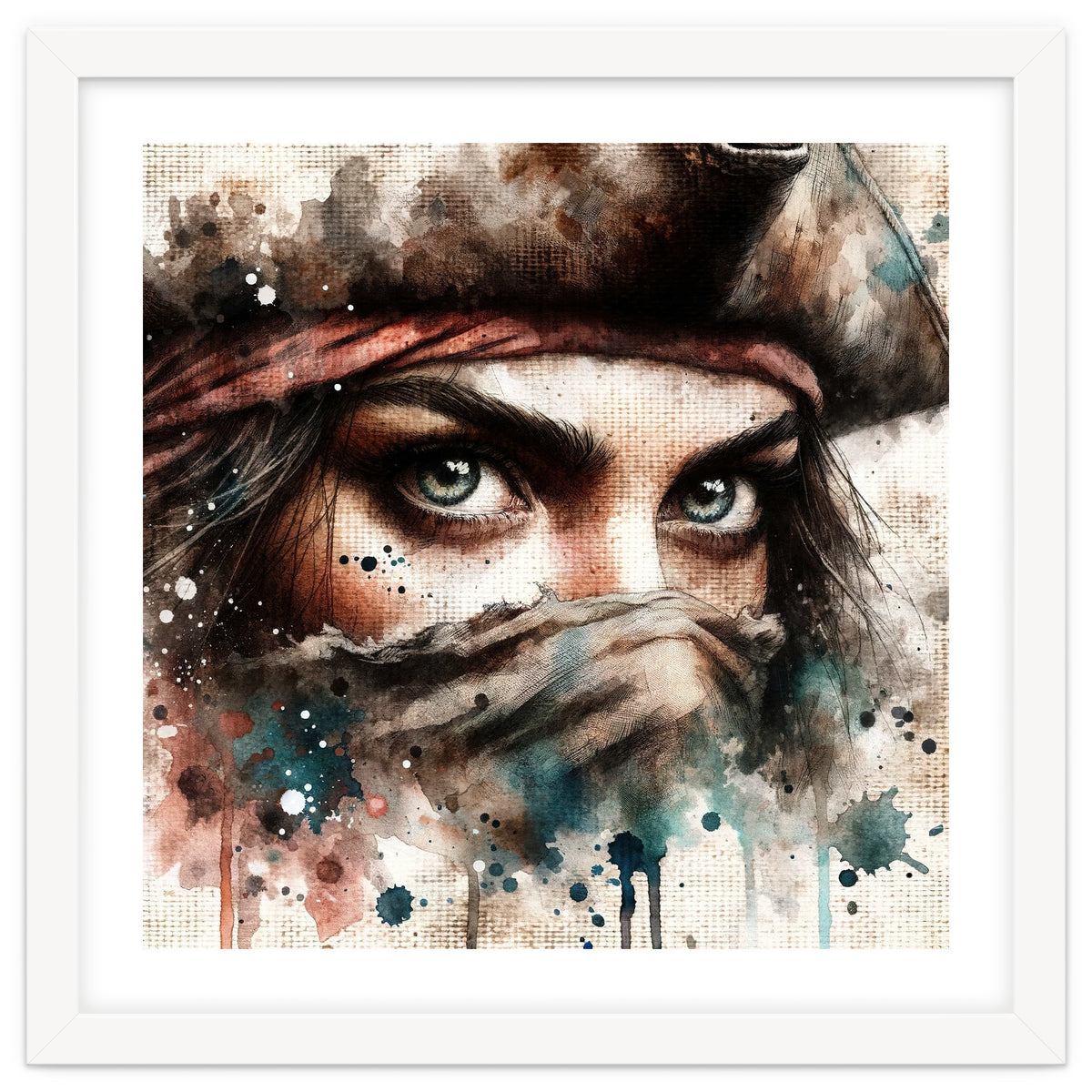 Watercolor Pirate Woman #1