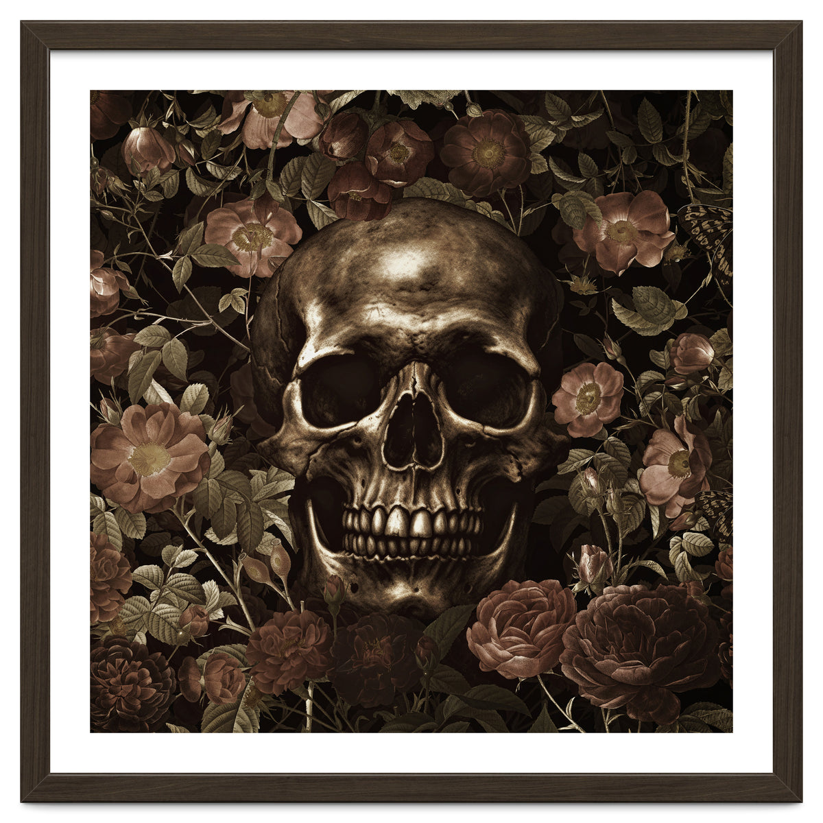 Baroque  Skull And Roses Night Garden