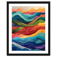 Abstract Rainbow Wave Landscape