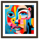 CUBIST HARMONY,  face, the essence of Cubist inspiration in a fragmented vibrant spectrum. thumbnail