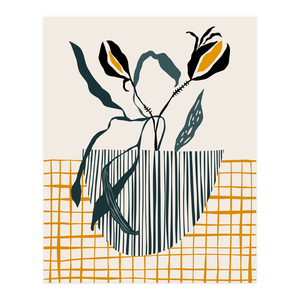 Midcentury plant pot light (Print Only)