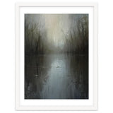 Ethereal Rainy Lake Forest Oil Painting thumbnail