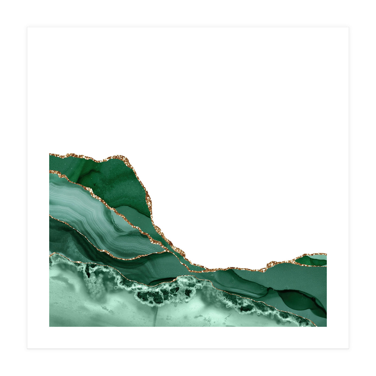 Emerald & Gold Agate Texture 07 (Print Only)