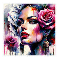 Rose Mantilla Flamenco Portrait (Print Only)