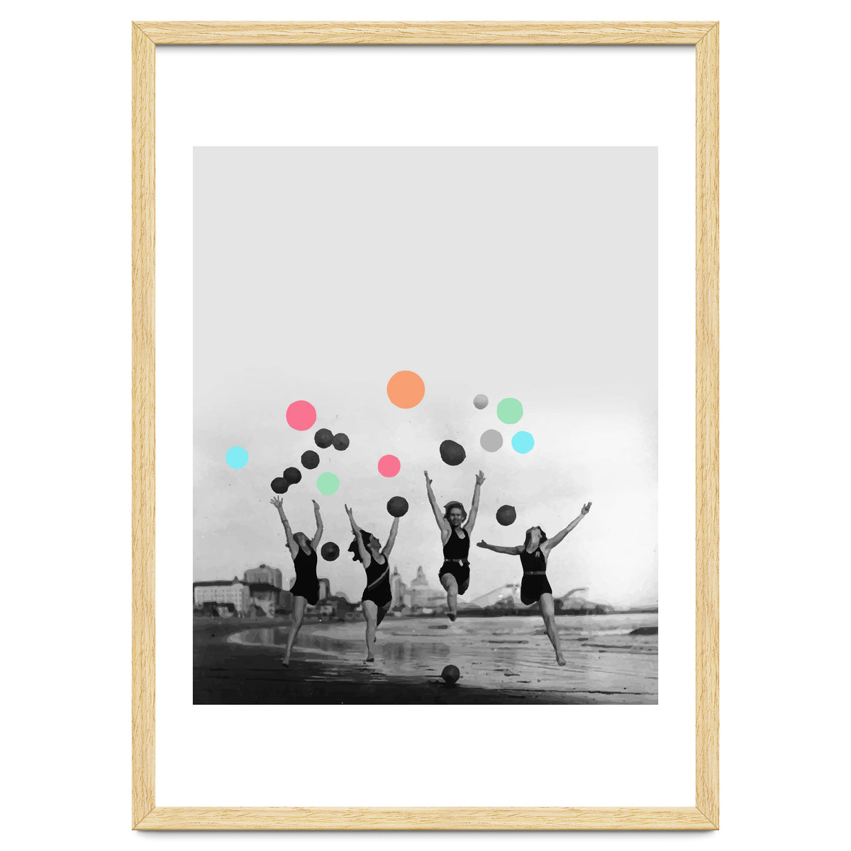Vintage Women Black & White Photography Balloons Freedom Feminism Women's Rights Individuality
