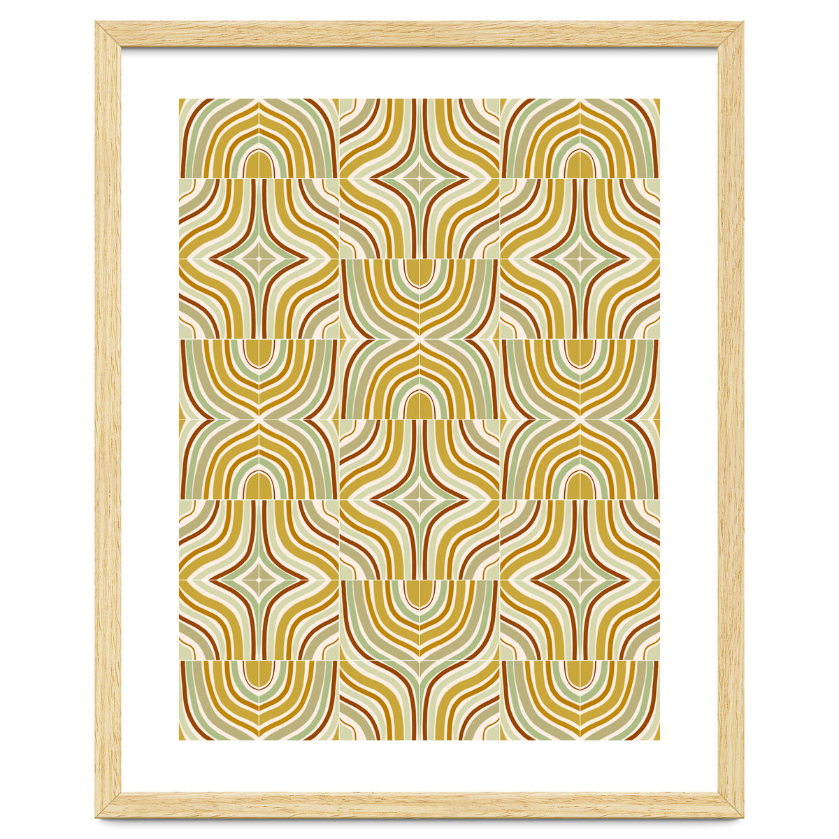 Ochre Retro Marbled Tiles