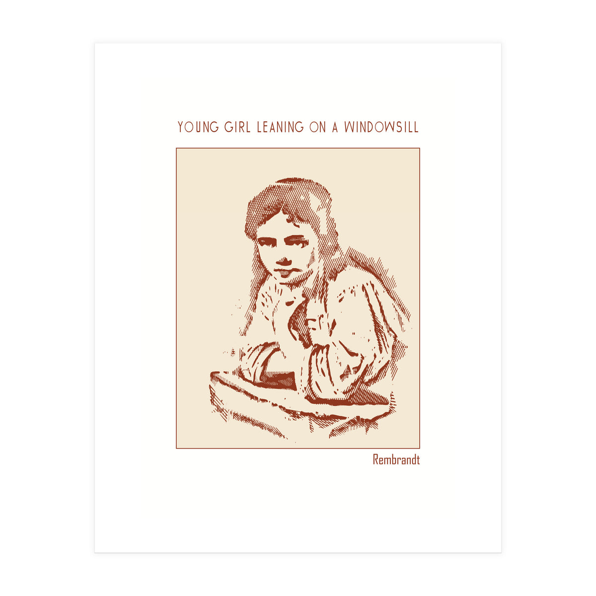 Young Girl Leaning On A Windowsill – Rembrandt Harmenszoon Van Rijn (Print Only)