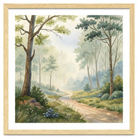 Atmospheric Forest Watercolor Painting