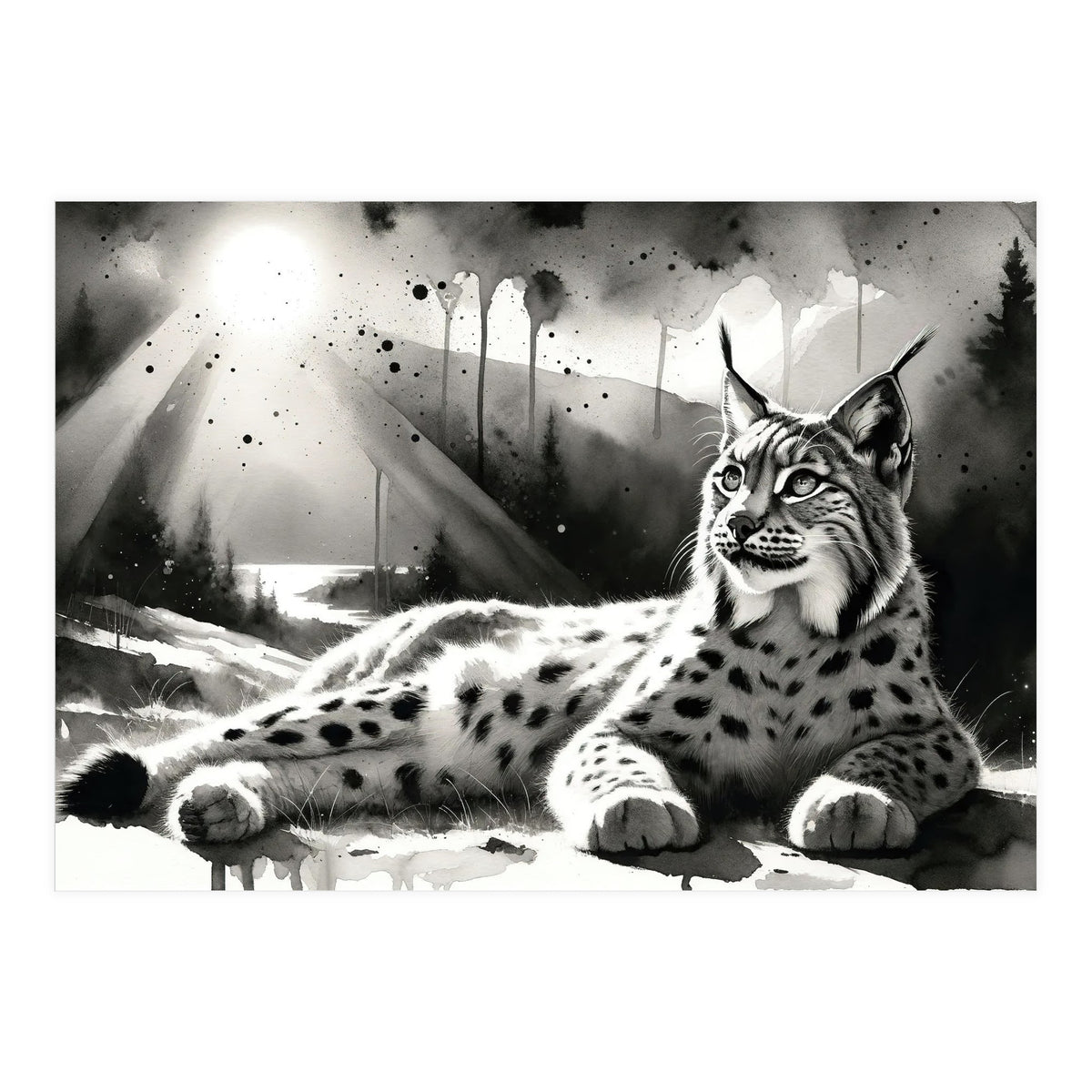 Lynx Resting In Sunlight (Print Only)