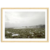 Remaining snow in the late summer greenfield - Iceland thumbnail
