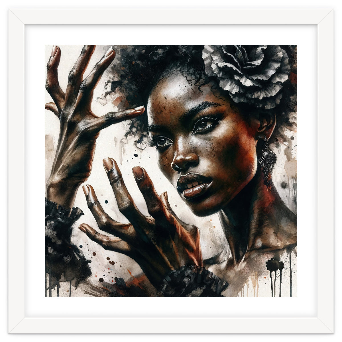 Noir Flamenco Hands Portrait