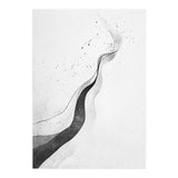Abstract Black And White Ink Flowing Lines With Splatter (Print Only) thumbnail