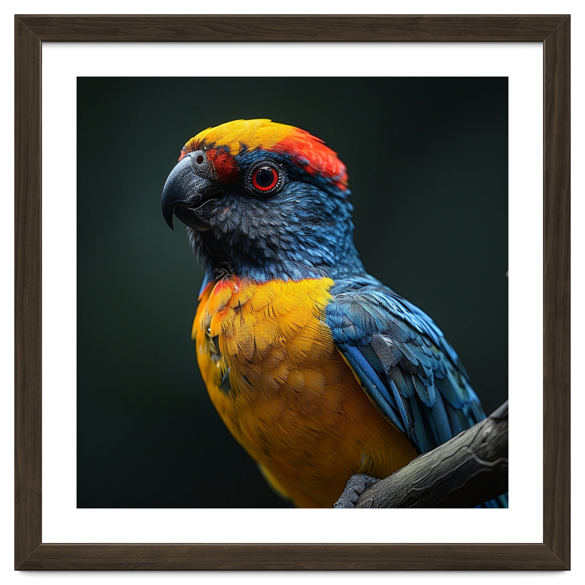 Close Up Colorful Parrot Perched On A Branch