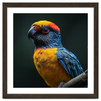 Close Up Colorful Parrot Perched On A Branch