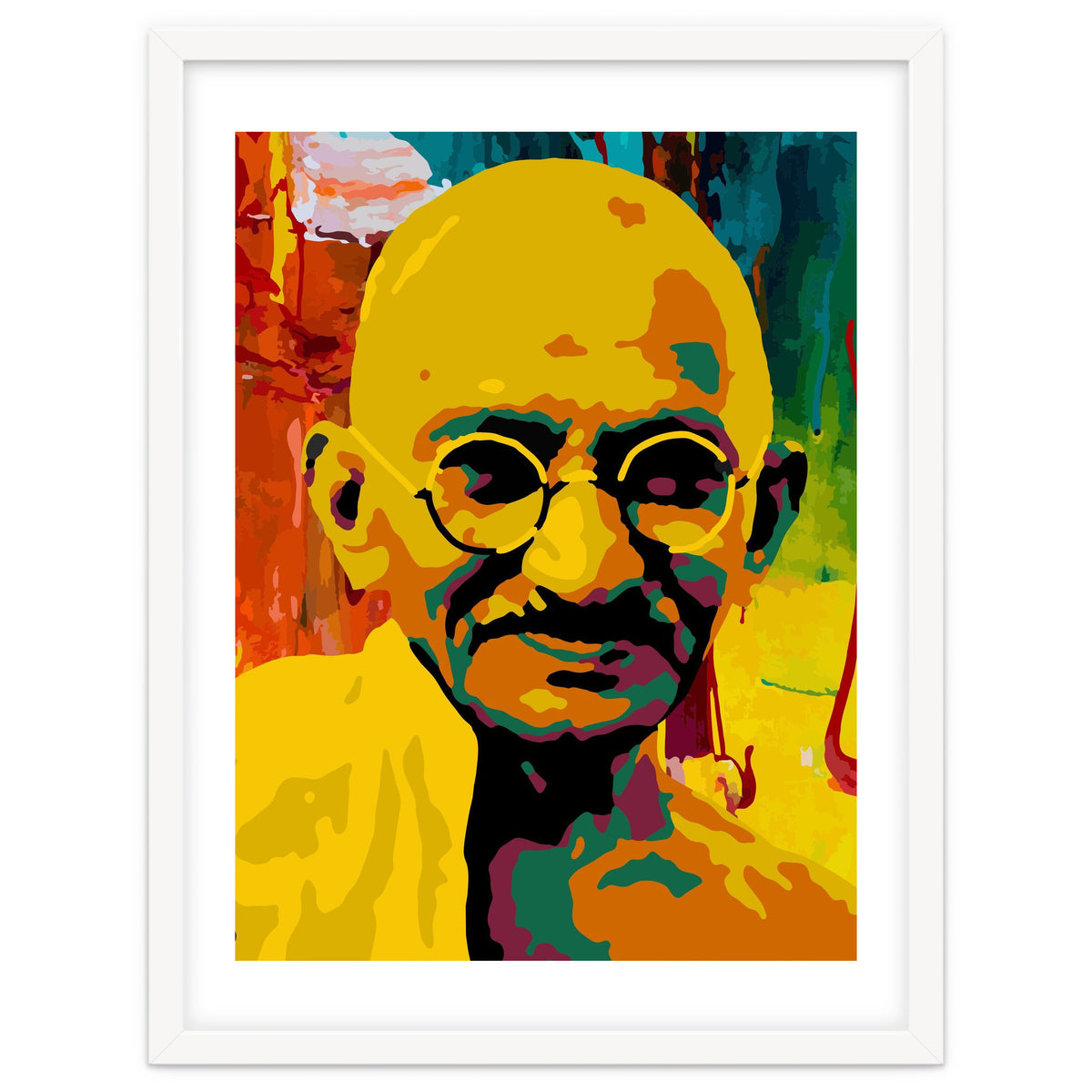 Mahatma Gandhi Colorful Abstract Art