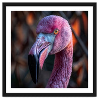 Close Up Of A Pink Flamingo Bird Face