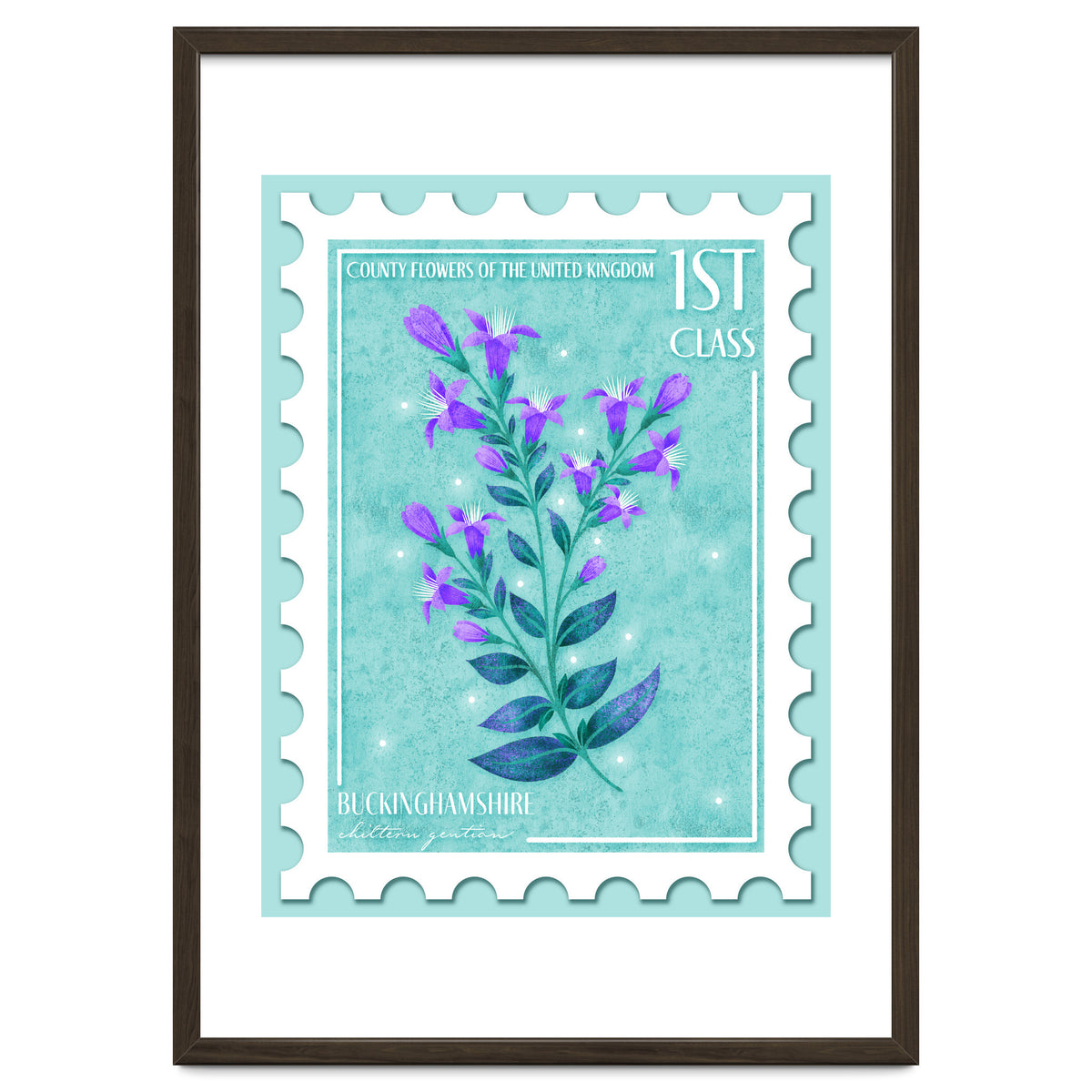 The Buckinghamshire Chiltern Gentian Postage Stamp