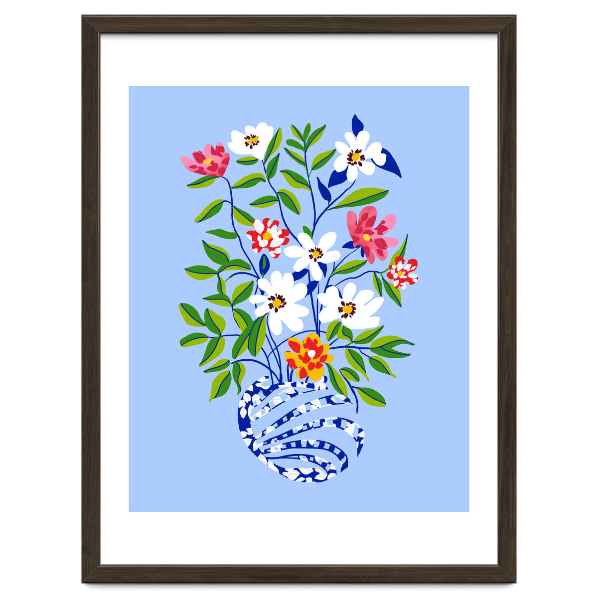 The Floopy Planter, Abstract Flower Pot Illustration, Pop Bohemian Eclectic Botanical, Flower Colorful Blossom