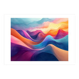 Vibrant Abstract Flowing Peaks Art (Print Only) thumbnail
