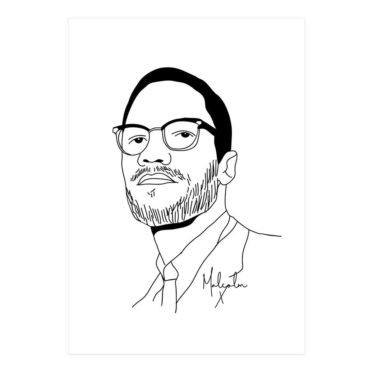 Malcolm X Illustration (Print Only)