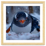 Close Up Gentoo Penguin In Snowy Landscape thumbnail
