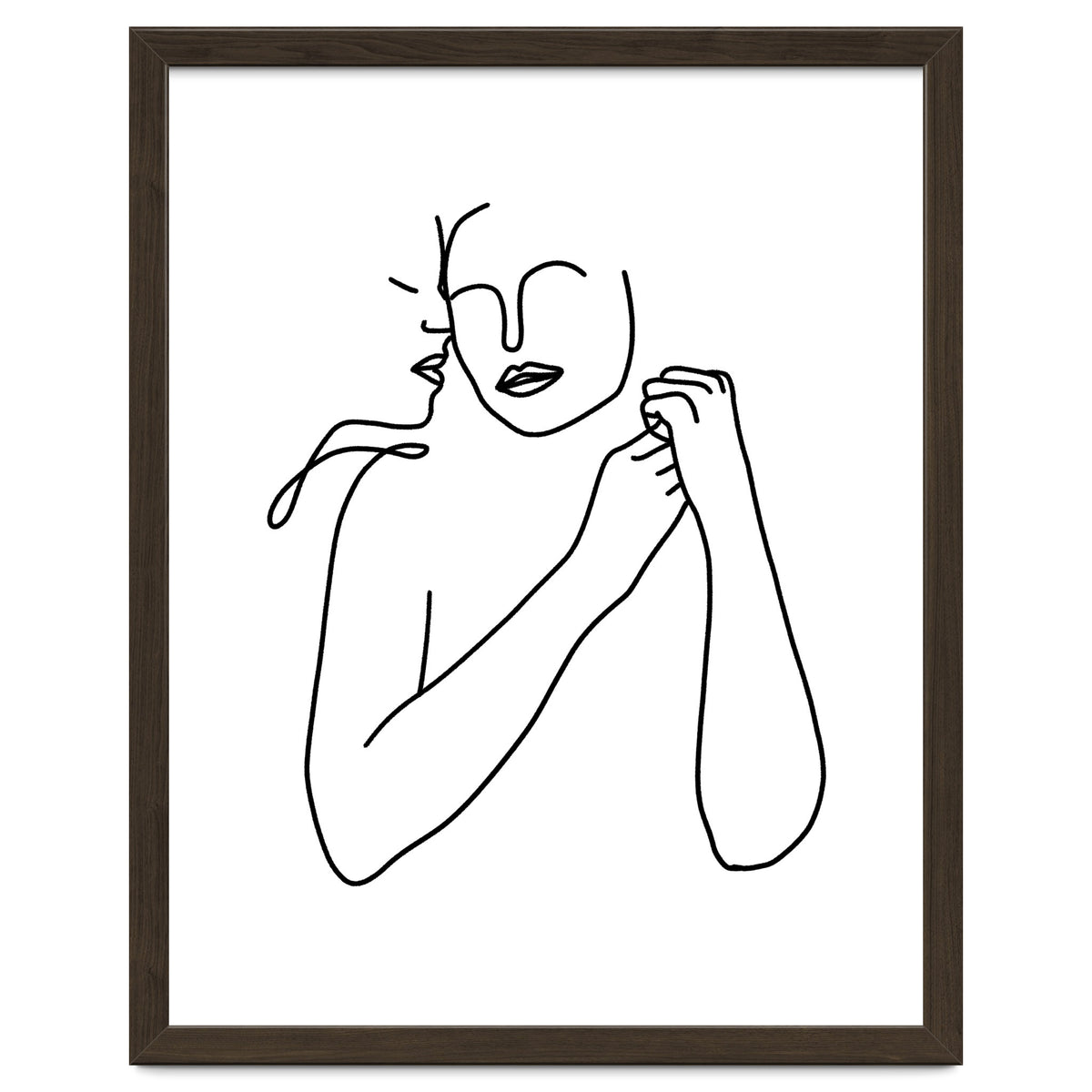 Eternally Connected, Abstract Line Art Love, Sketch Drawing Minimal, Eclectic Human Couple Connection Minimalism Concept