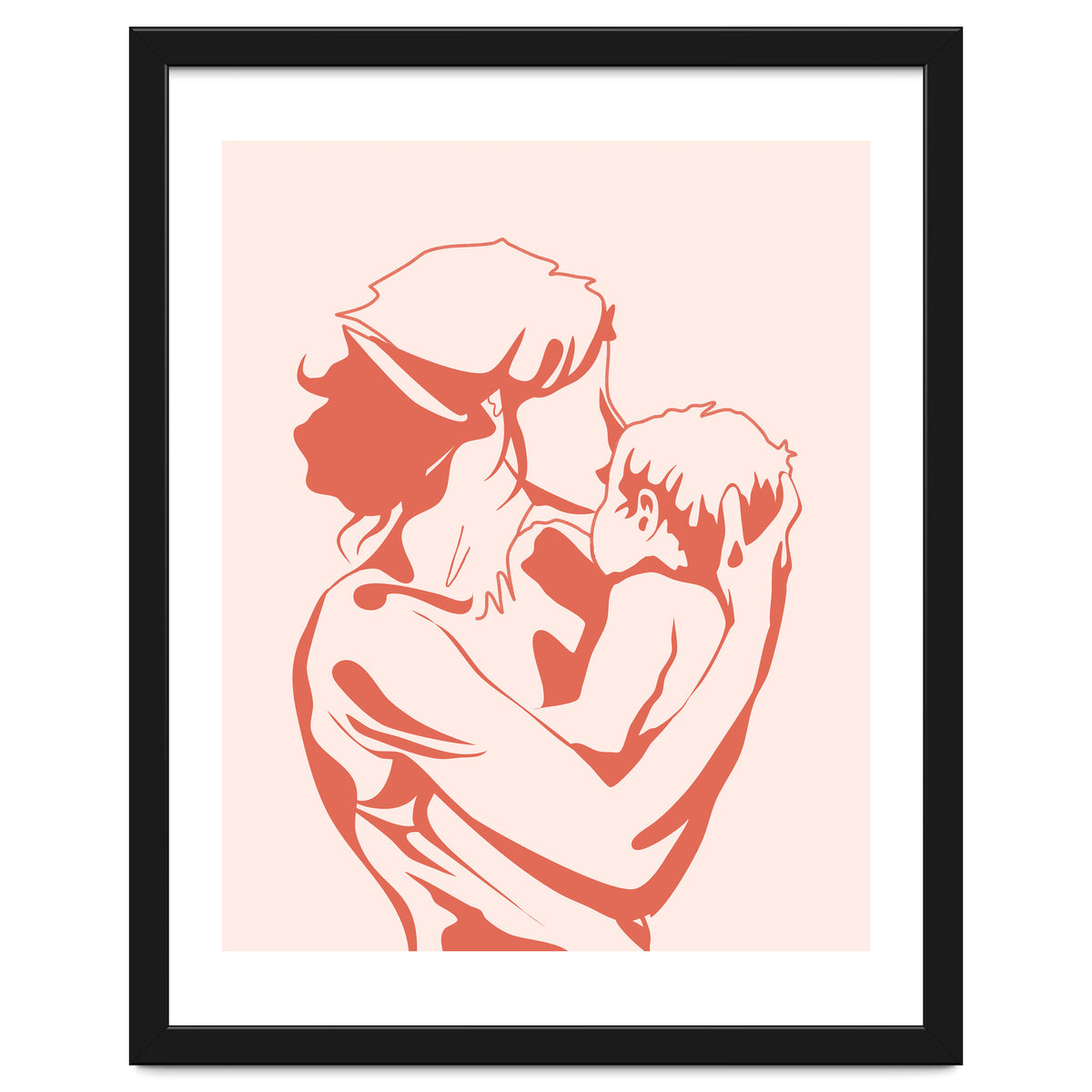 Motherhood, Human Emotion Line Art, Mother Parents Child Baby, Love Care Expression Bohemian Concept